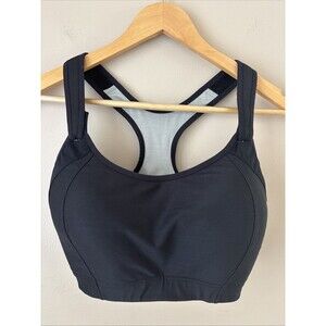 Syrokan Women's Sports Bra, Full Coverage, Adjustable Straps, Black, 32H